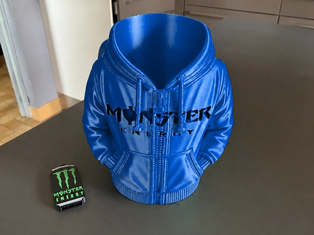 Portalatas Monster Energy 3D - color azul brillante